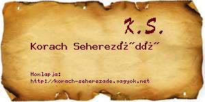 Korach Seherezádé névjegykártya